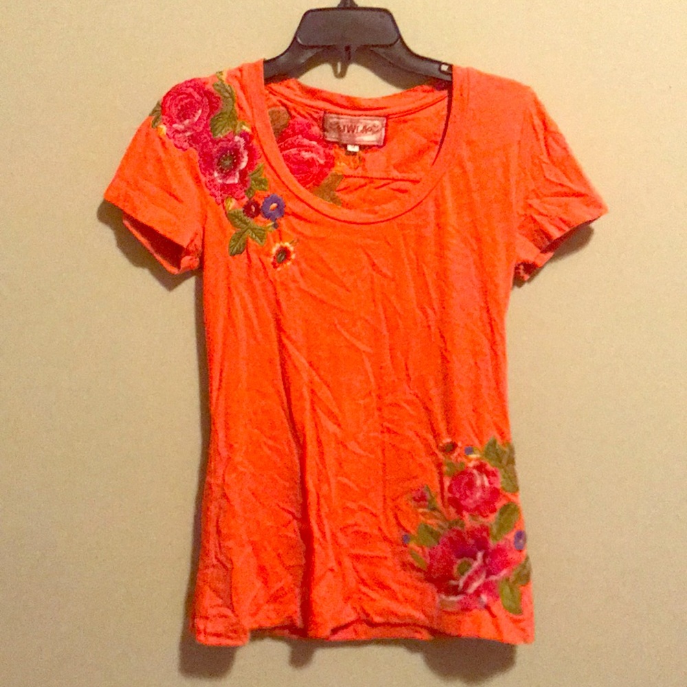 JW LA hand stitched floral shirt